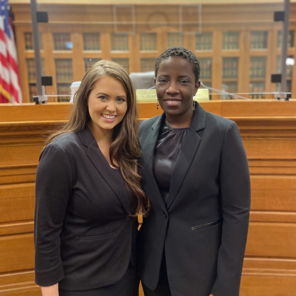 Cara Mund and Dehlia Umunna at the Massachusetts Appeals Court